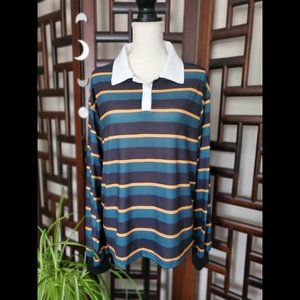 NWT Long Sleeve Stripe Rugby Shirt (Unisex Size L,  8/10)